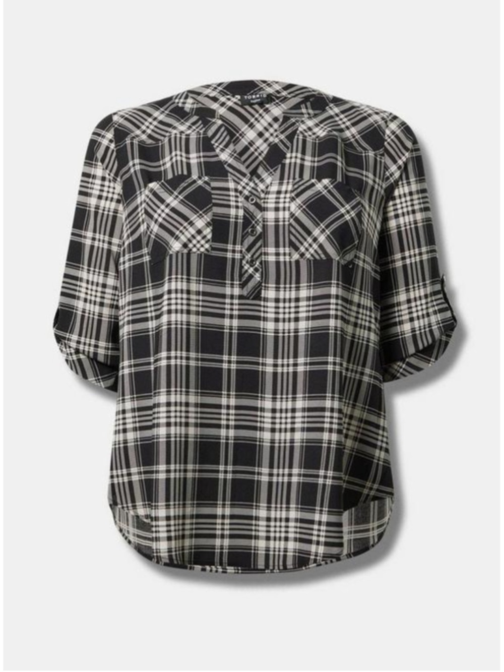 Women's Torrid Harper Plaid Challis 3/4 Sleeve Top 1X - Picture 1 of 8